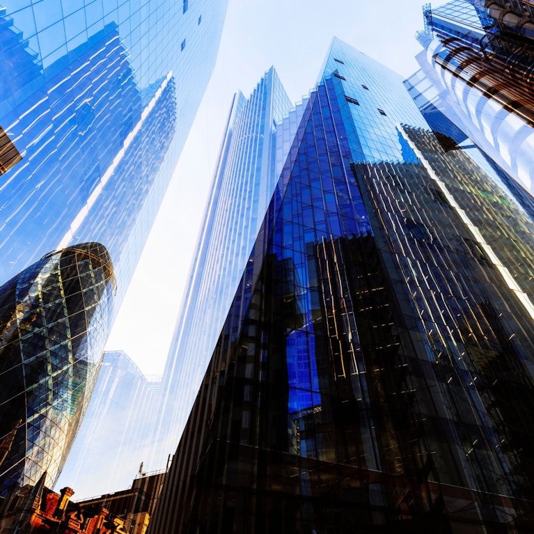 Buildings in a city's financial centre