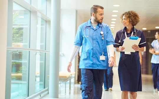 Male nurse with senior nurse